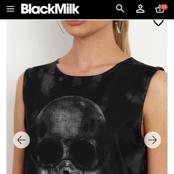 Blackmilk ‘FACE DEATH MUSCLE SHIRT” Size Small S NWT Skull Gasmask - Picture 2 of 10